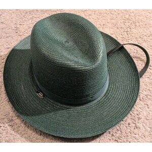The Lawman Genuine Milan Green Straw Trooper Officer Hat Made in USA Size 7 1/8